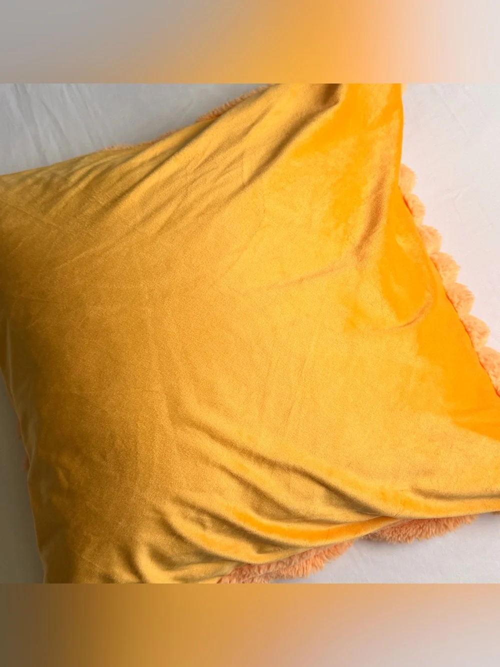 Brand New Orange Throw Fuzzy Faux Rabbit Fur Pillow Retro Y2K Home Bedroom Decor